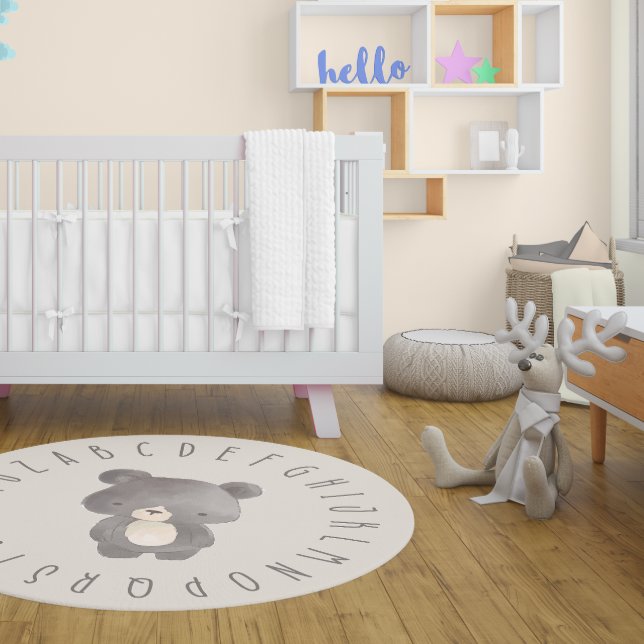 Woodland Wild Animal Baby Bear ABC Nursery Rug (Woodland Wild Animal Baby Bear ABC Nursery Rug)