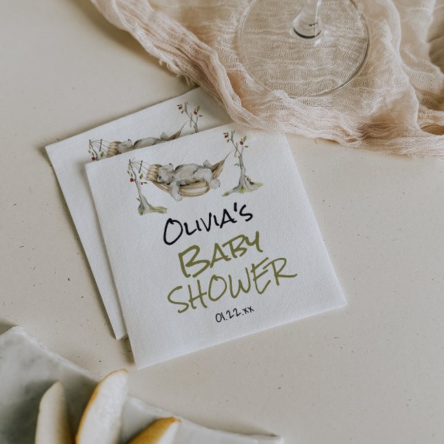 Woodland Wild Forest Bear Animal Baby Shower Napkins (Creator Uploaded)