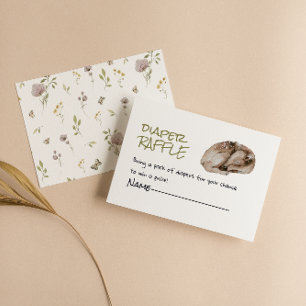 Woodland Wild Forest Deer Animal Diaper Raffle Enclosure Card