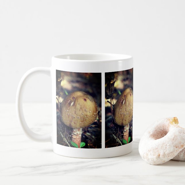 Woodland Wild Mushroom Nature  Coffee Mug (With Donut)