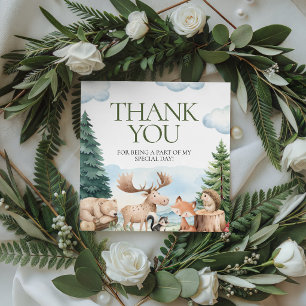 Woodland Wild One Birthday Favor Thank You Tag