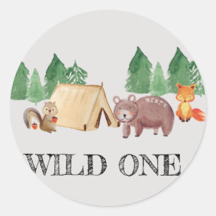 Woodland Wild ONE Classic Round Sticker