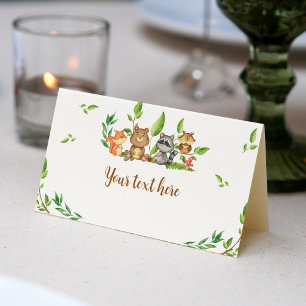 Woodland Wild One Food Place Card