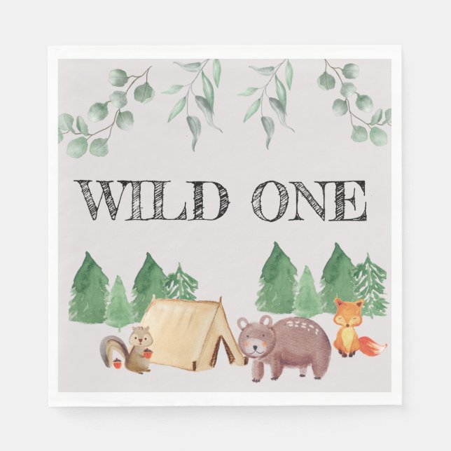 Woodland Wild ONE  Napkins (Front)