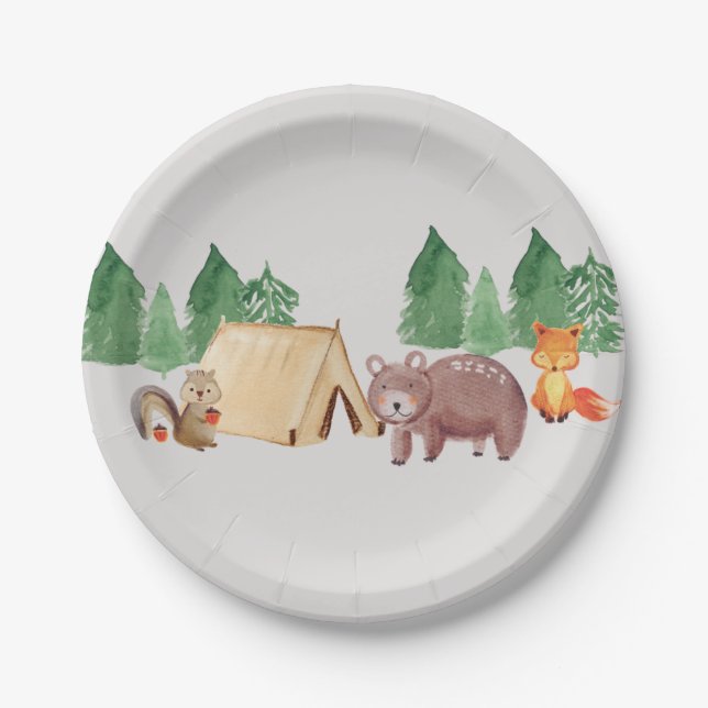 Woodland Wild ONE  Paper Plates (Front)