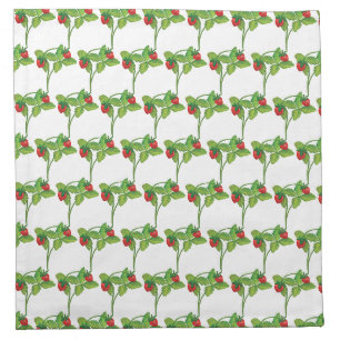 Woodland Wild Strawberry Fragaria vesca Pattern Cloth Napkin