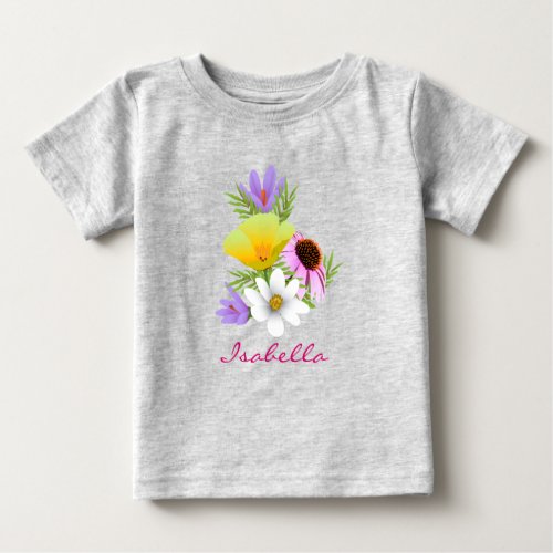 Woodland Wildflower Garden Baby T_Shirt