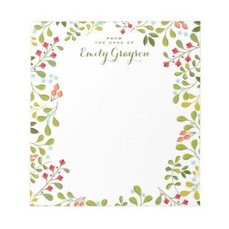 Woodland Wildflower Personalized Social Stationery Notepad