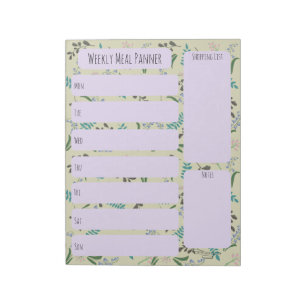 Woodland Wildflower Weekly Meal planner notepad