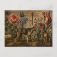 Woodland Wildlife and Botanical Oil Painting