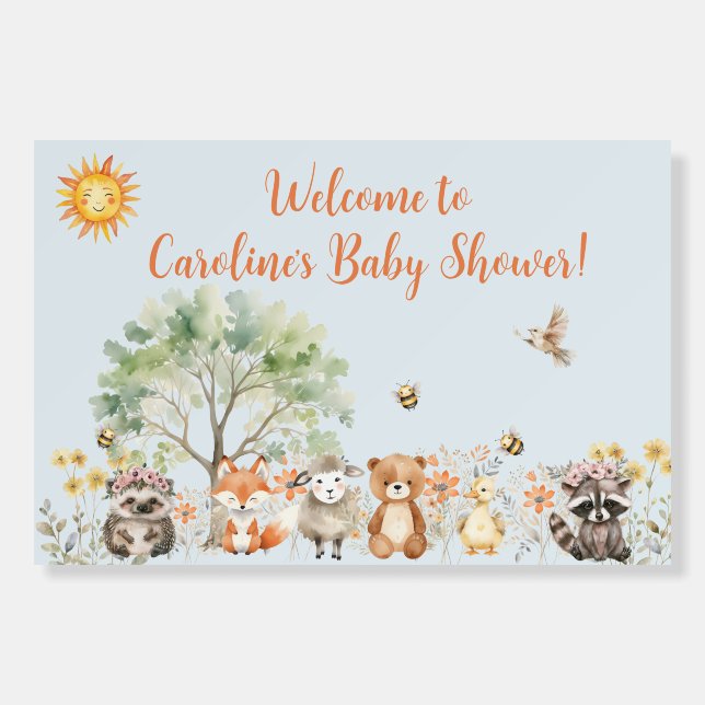 Woodland Wildlife Baby Shower   Foam Board (Front)