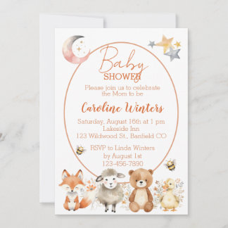 Woodland Wildlife Baby Shower Invitation