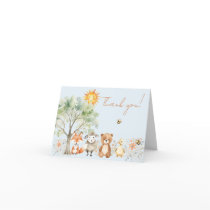 Woodland Wildlife Baby Shower Thank You Card