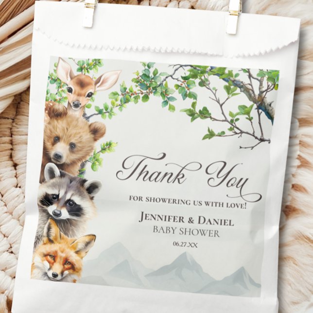 Woodland Wildlife Baby Shower Thank You Favor Bag (Creator Uploaded)