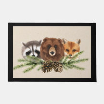 Woodland Wildlife Christmas Doormat Door Mat