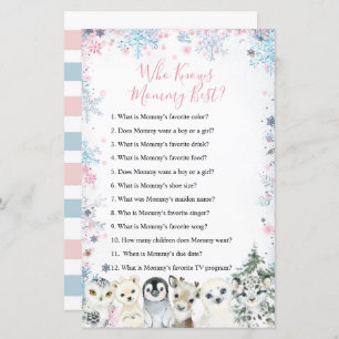 Woodland Winter Animal Artics Who Knows Mommy Best