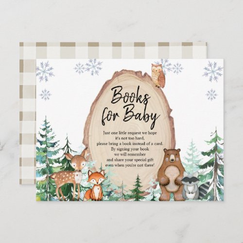 Woodland Winter Animal Forest Books for Baby Postc Postcard