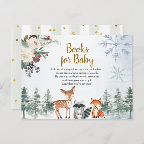 Woodland Winter Animal Forest Books for Baby Postcard