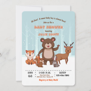 Woodland Winter Animals Invitation