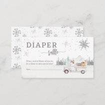 Woodland Winter Baby Shower Diaper Raffle Enclosure Card
