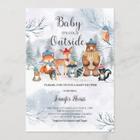 Woodland Winter Baby Shower Invitation