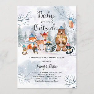 Woodland Winter Baby Shower Invitation