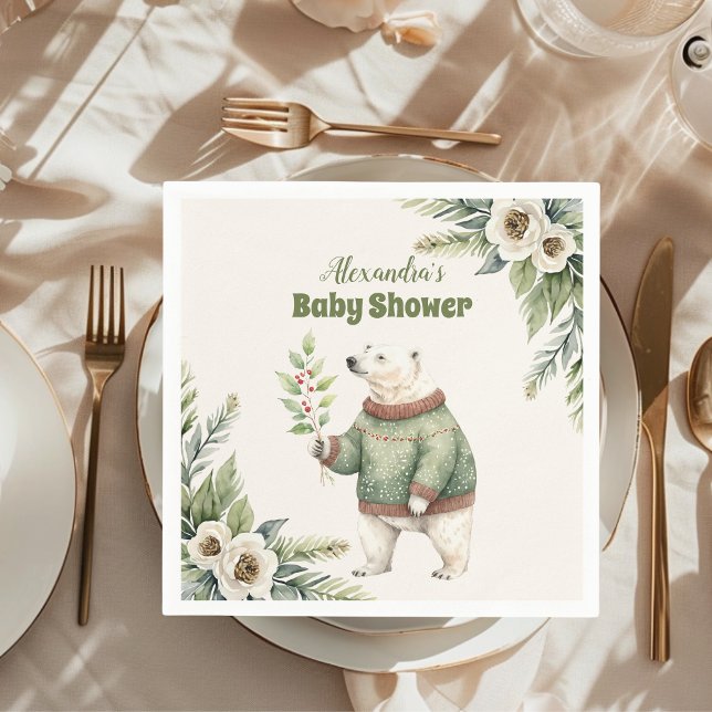 Woodland Winter Christmas Baby Shower Napkins (Creator Uploaded)