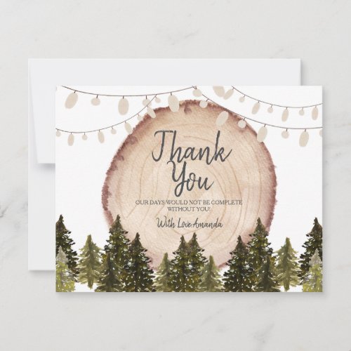 Woodland Winter Forest Baby Shower Thank You Card