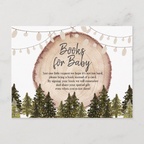 Woodland Winter Forest Books for Baby Postcard
