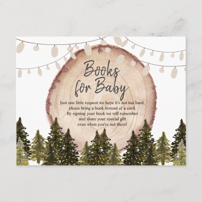 Woodland Winter Forest Books for Baby Postcard (Front)