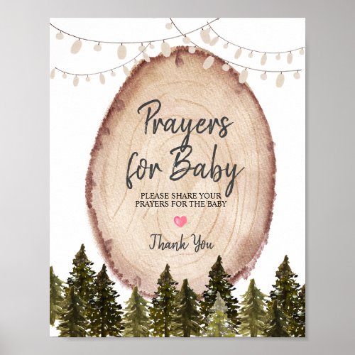 Woodland Winter Forest Prayers for Baby Poster