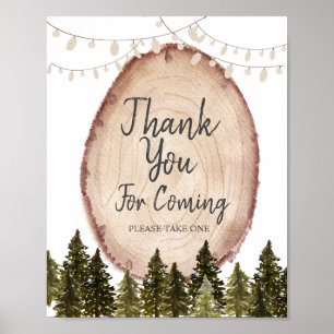 Woodland Winter Forest Thank you for coming Poster