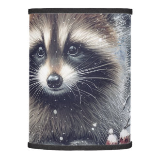 Woodland Winter Hedgehog Raccoon Christmas Lamp Shade