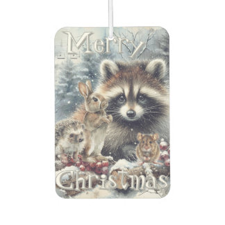 Woodland Winter Rabbit Hedgehog Raccoon Air Freshener