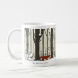 Woodland Winter Wonderland Forest Fox Joy Coffee Mug<br><div class="desc">We've illustrated this beautiful winter forest scenery with a red forest fox that wraps around the coffee mug. Thick woodland forest backdrop and snow-covered landscape. "Joy" is overlaid over the forest fox illustration in a beautiful hand-written style font. Customize with your name. All illustrations are hand-drawn original artwork by Moodthology...</div>