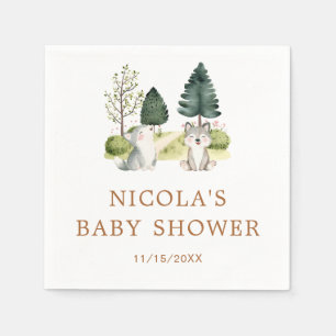 Woodland Wolf Baby Shower Napkins