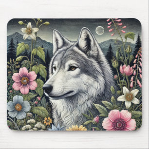 Woodland Wolf Mouse Pad   Nature-Inspired Desk