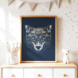 Woodland Wolf Nursery Wall Art Print Nursery Decor
