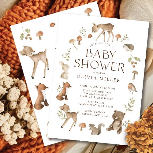 Woodland Wonder Baby Shower Invitation