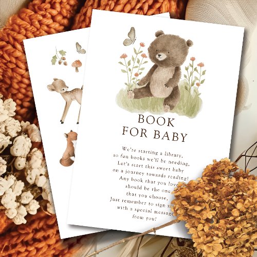 Woodland Wonder Bear Book for Baby Enclosure Card