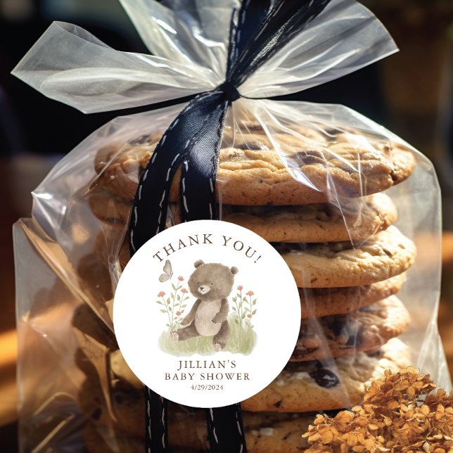 Woodland Wonder Bear Classic Round Sticker (Creator Uploaded)