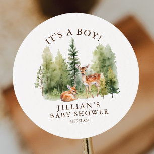 Woodland Wonder Deer Classic Round Sticker