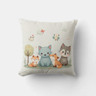 Woodland Wonder - Playful Animal Cushion