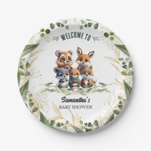 Woodland Wonders: A Forest Friends Baby Shower Paper Plates