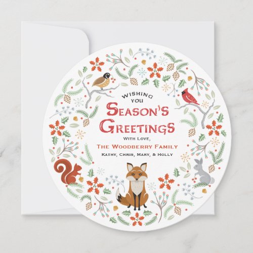 Woodland Wreath Christmas Photo Card