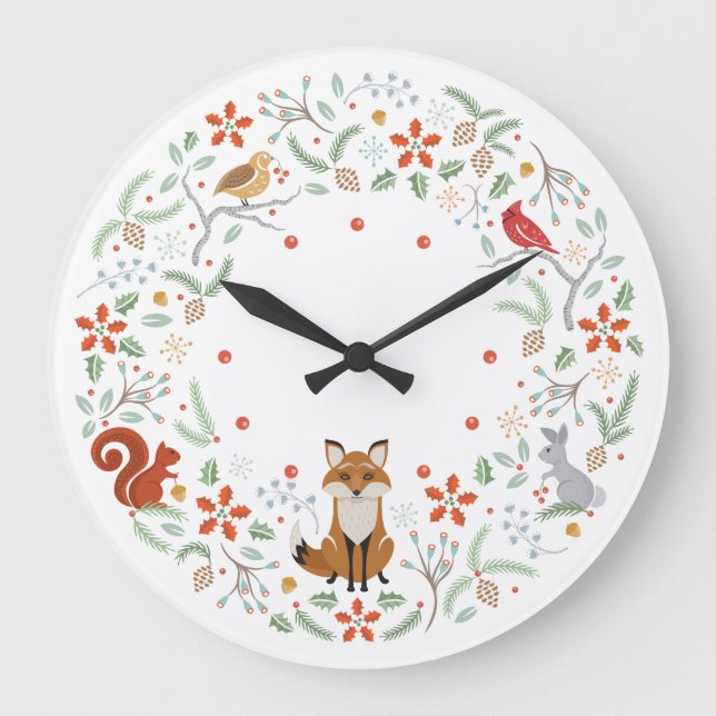 Woodland Wreath Clock (Front)