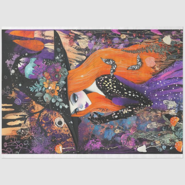 Woodland Wtich Decoupage Tissue Paper (Front)