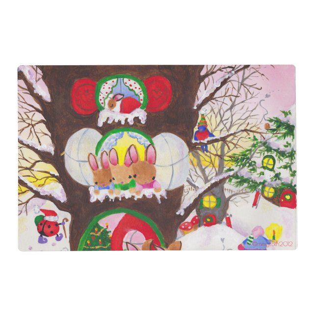 Woodland Xmas placemat (Back)
