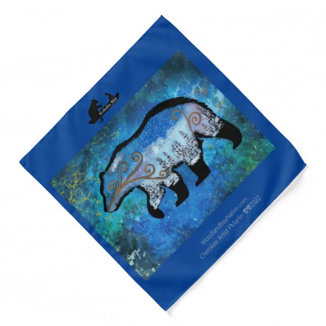 WoodlandBay Native Peaceful Bear  Bandana (Front)