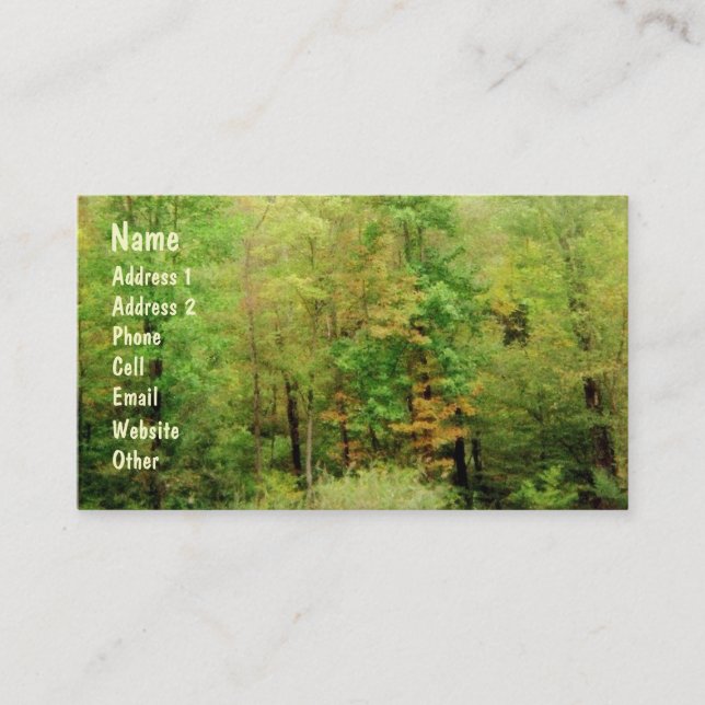 'Woodlands Abstract' Profile Business Card (Front)